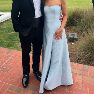 Dessy Group Blue Strapless Gown